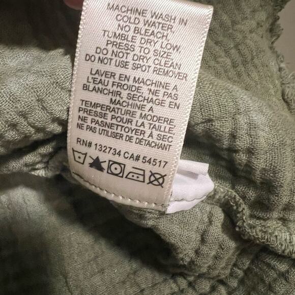 Like New Cloth & Stone Anthropologie Small Tie Dye Long Sleeve Top Raw Hem Green - Picture 6 of 6